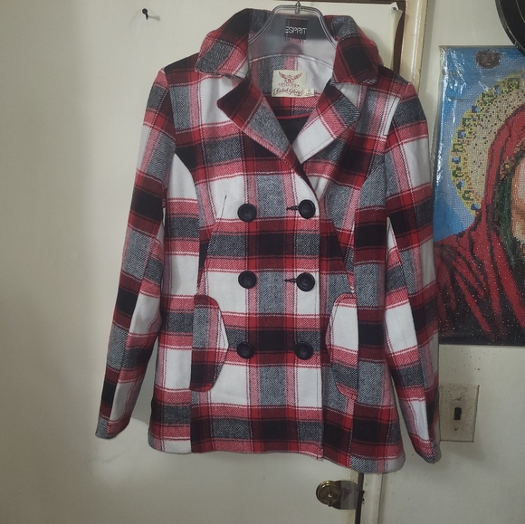 Faded Glory Women's Double-Breasted Faux Wool Peacoat with Hood XS - Picture 3 of 12